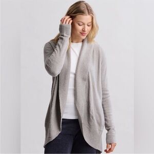 Barefoot Dreams CozyChic Lite Circle Cardigan Dove Gray Open Front Sweater